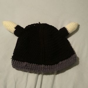 Horned knit beanie